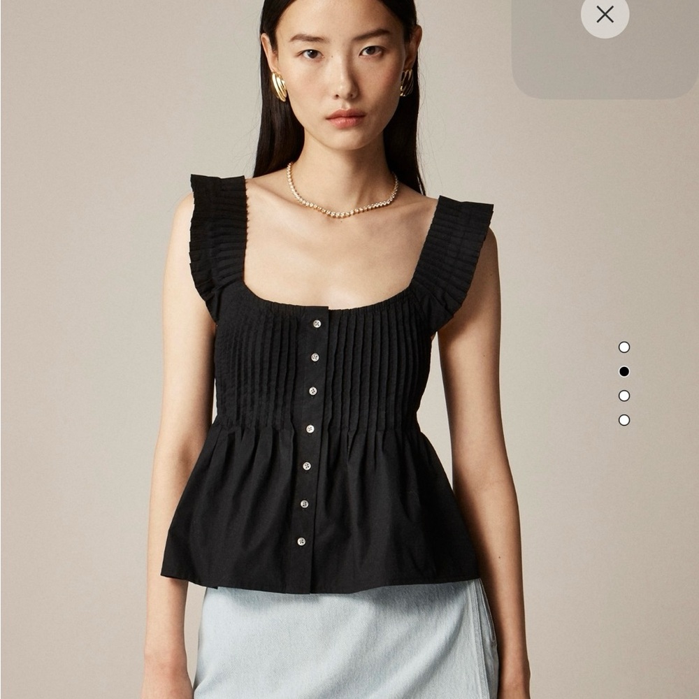J Crew, side small pintuck peplum top